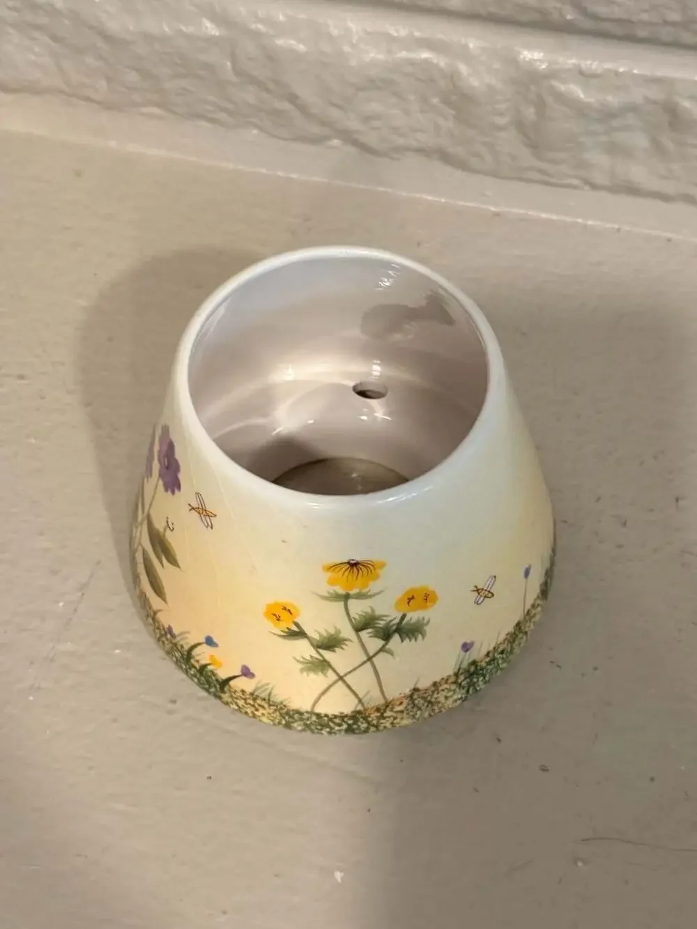 Home Interiors Floral and Butterfly Ceramic Jar Candle Shade Topper